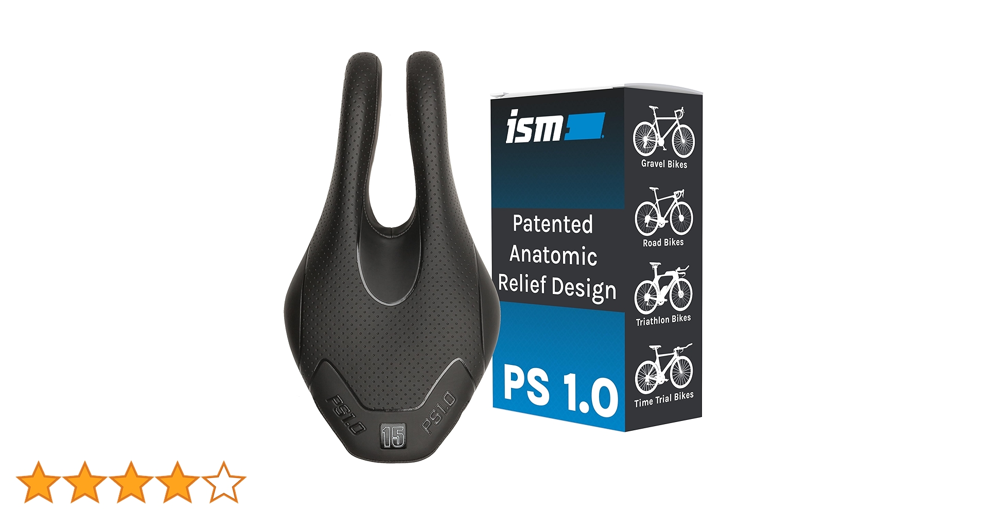 ISM PS 1.0 No Nose Bike Saddle - Firm and Noseless Bike Seat